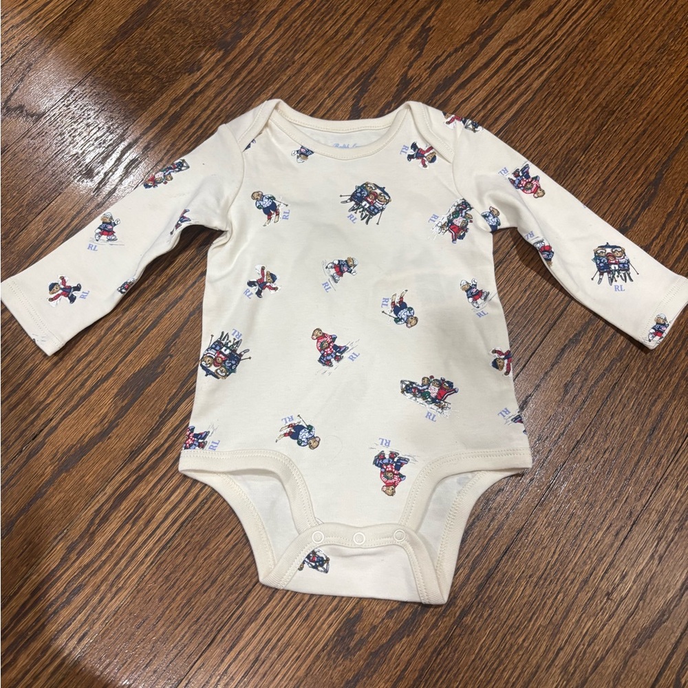 Ralph Lauren Cream Bodysuit with Playful Print